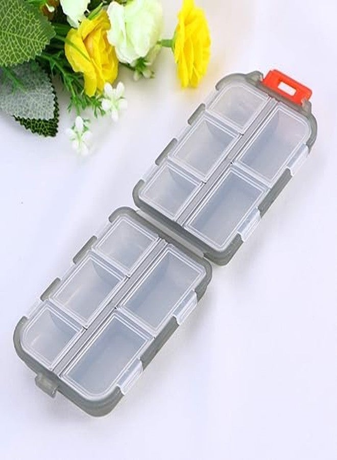ERITIN Double Layer Pill Organizer - Portable 10-Compartment Mini Travel Medicine Box with Secure Seal | Multicolor Pill Case for Camping, Home & Travel - Image 1